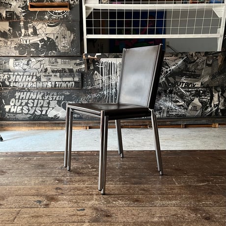 USED “EFFEZETA” GENUINE LEATHER DINING CHAIR