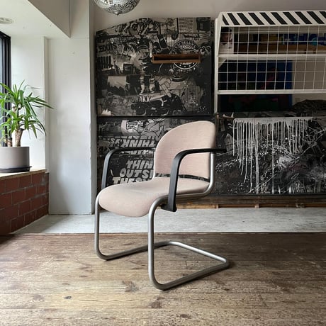 USED 80'S "MAUSER" FABRIC ARM CHAIR DESIGNED BY JURGEN LANGE