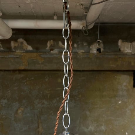 USED STEEL GLASS SHADE PENDANT LAMP