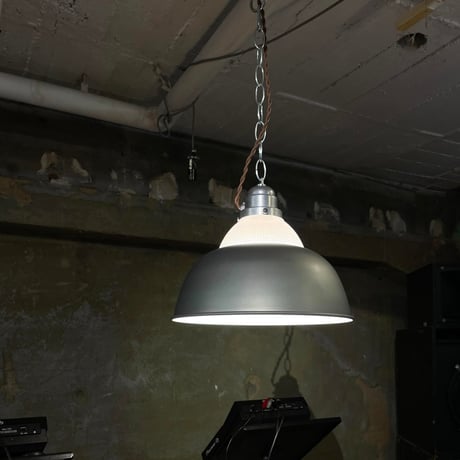 USED STEEL GLASS SHADE PENDANT LAMP