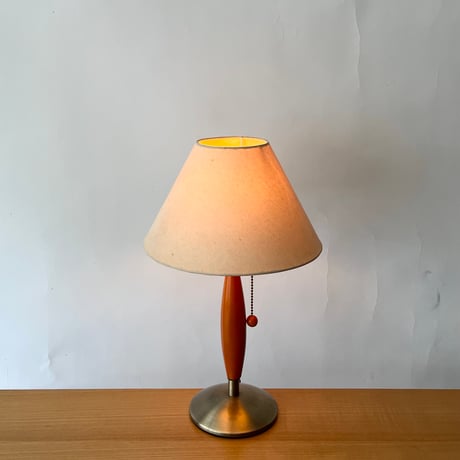 JAPAN USED WOODEN & METAL FRAME TABLE LAMP