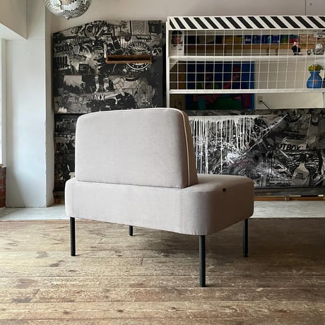 JAPAN USED "OKAMURA" IRON LEG FABRIC 1P SOFA
