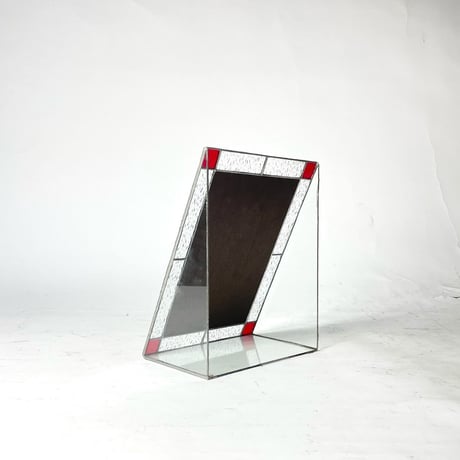 USED STAINED GLASS FLAME STAND MIRRIR