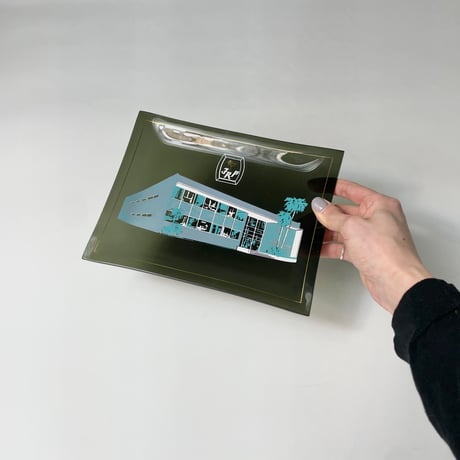 USED "FAMILY RECORD PLAN" PRINTED GLASS PLATE