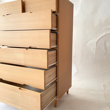 USED WOODEN SEVEN DRAWER CHEST