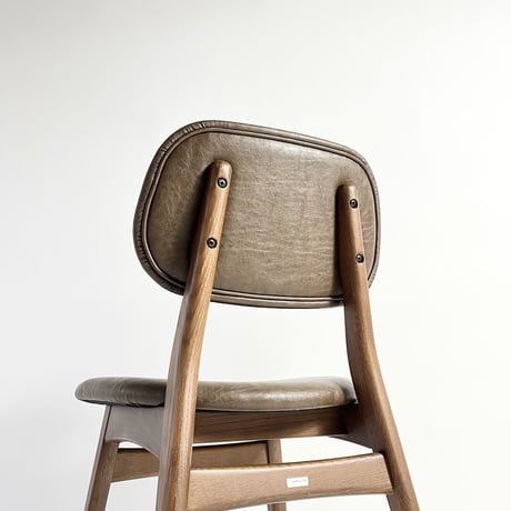 JAPAN USED WOODEN LEG LEATHER CHAIR