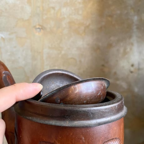 USED WOODEN STAND ASHTRAY