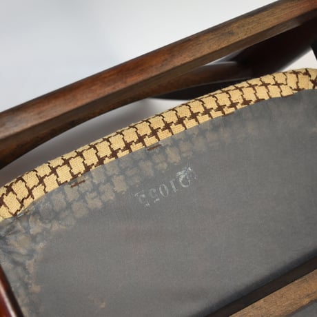 USED "KARIMOKU" WOODEN FABRIC CHAIR
