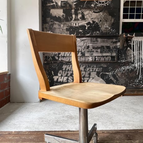 JAPAN USED WOODEN DESK CARRY CHAIR