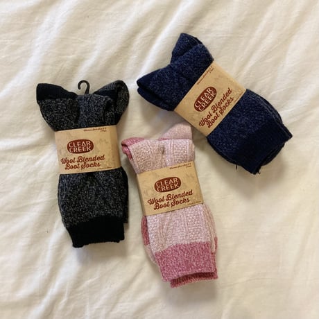 "CLEAR CREEK" WOOL BLENDED BOOT 2P SOCKS