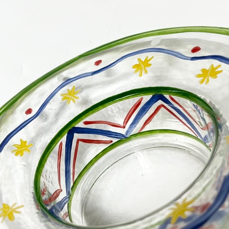 USED HAND PAINTED GLASS TRAY