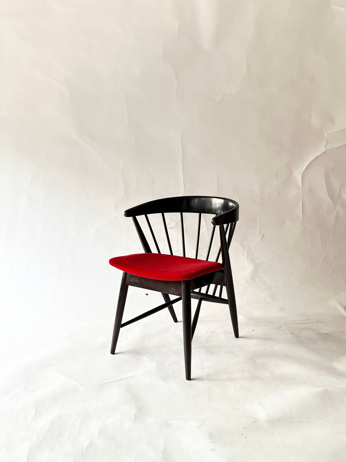 ヴィンテージ 1970s 飛騨産業キツツキシリーズ ローガンチェア 仕上済① JAPAN VINTAGE 70'S “飛騨産業” WOODEN FRAME FABRIC A