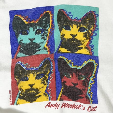 USED 80'S "ANDY WARHOL / CAT" TSH