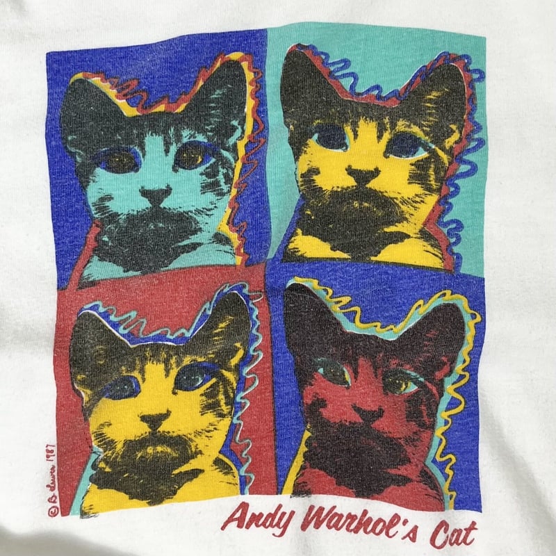 Andy Warhol 猫プリント カーディガン Amazon.co.jp: アンディウォーホル Andy Warhol 猫 ブルー