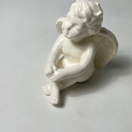 USED PORCELAIN ANGEL CANDLE HOLDER