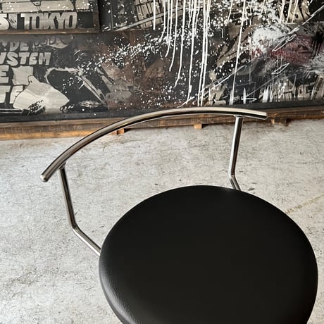 USED IRON LEG VINYL LEATHER COUNTER CHAIR