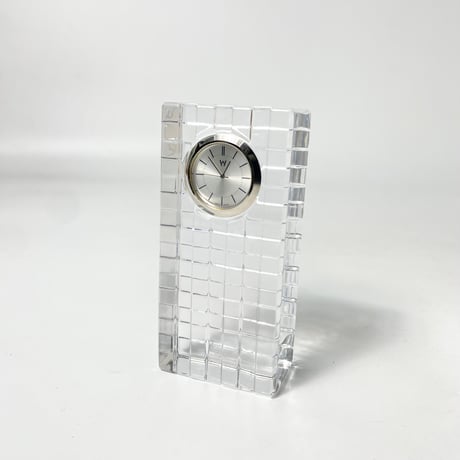 USED ”WEDGWOOD” GLASS STAND CLOCK