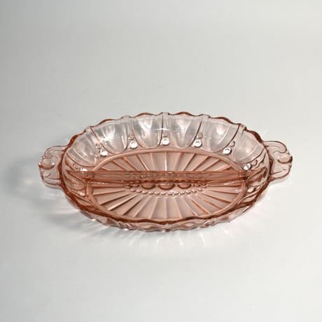 VINTAGE PINK GLASS TRAY