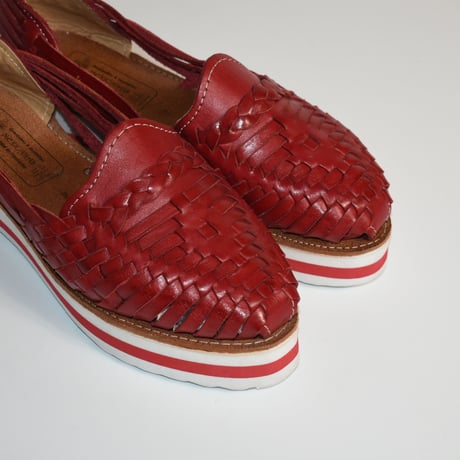 LADIES MEXICAN LEATHER HUARACHE PLATFORM SHOES