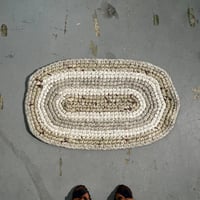 USED HANDMADE OVAL CROCHETING RUG