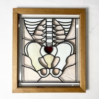 VINTAGE / 60-70'S UNKNOWN STAINED GLASS WALL ART