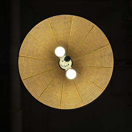 JAPAN USED RATTAN SHADE PENDANT LAMP