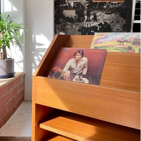 USED WOODEN RECORD & MAGAZINE RACK