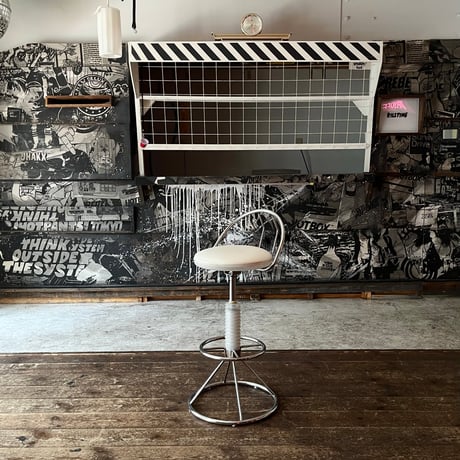 USED STEEL FRAME VINYL LEATHER COUNTER CHAIR