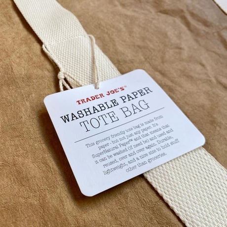 NEW “TRADER JOE’S / WASHABLE PAPER TOTE BAG”