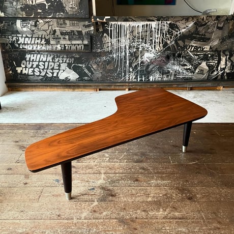 JAPAN USED "MARGINAL" WOODEN L-SHAPED COFFEE TABLE