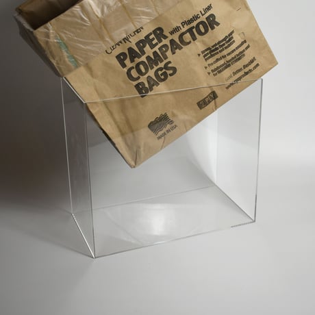 CUSTOM ORDERED ACRYLIC BOX FOR "TRASH COMPACTOR PAPER BAGS"