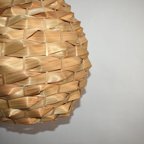 USED THIN BAMBOO SHEETS SHADE PENDANT LAMP