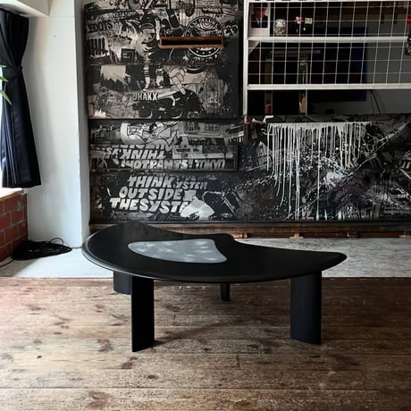USED WOODEN FRAME GLASS TOP BOARD CENTER TABLE