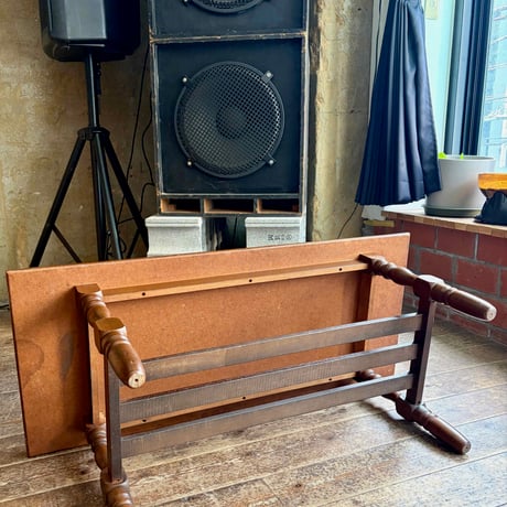USED WOODEN & MARBLE PATTERN LOW TABLE