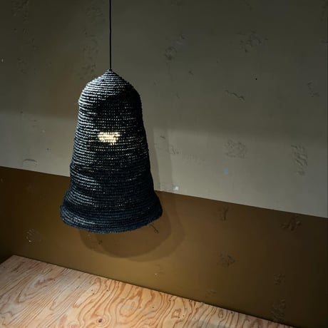 USED STRAW SHADE PENDANT LAMP