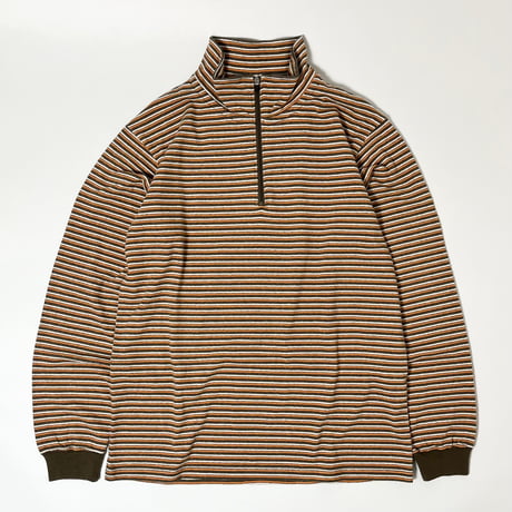 COMFORTABLE REASON "Multi Border L/S Stand Zip"
