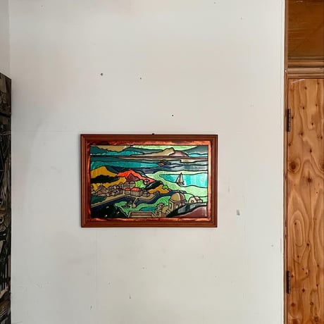 USED UNKNOWN ARTIST STAINED GLASS WALL ART