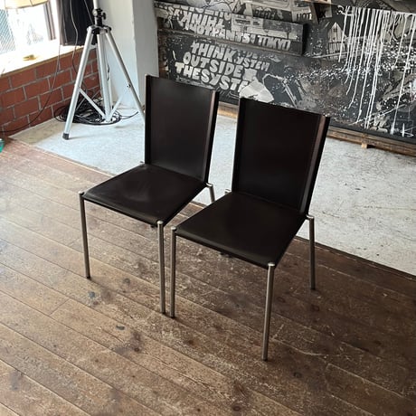 USED “EFFEZETA” GENUINE LEATHER DINING CHAIR