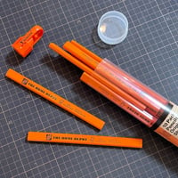 USED "THE HOME DEPOT" 10 PACK PENCILS WITH ORIGINAL SHARPENER