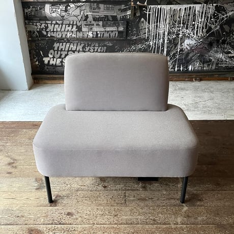 JAPAN USED "OKAMURA" IRON LEG FABRIC 1P SOFA