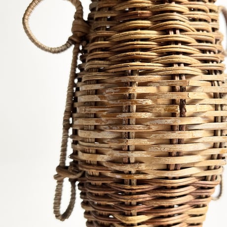 USED RATTAN FLOWER VASE COVER