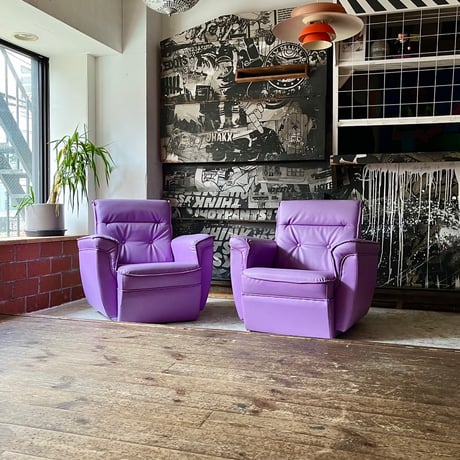 USED VINYL LEATHER 1P SOFA