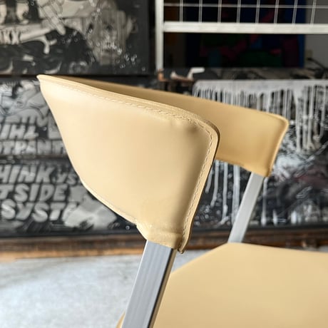 USED “IMOLA” STEEL LEG LEATHER CHAIR