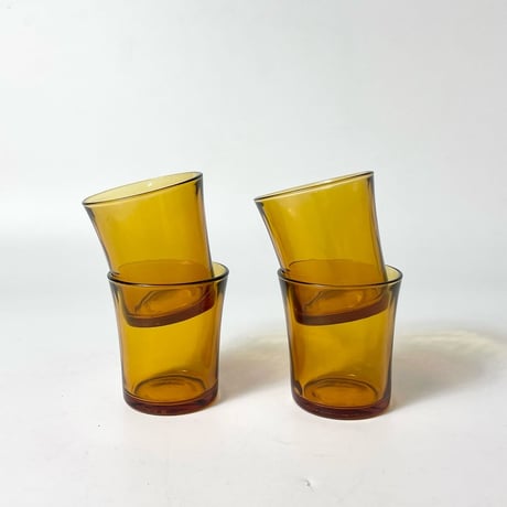 USED "DURALEX" AMBER GLASS TUMBLER