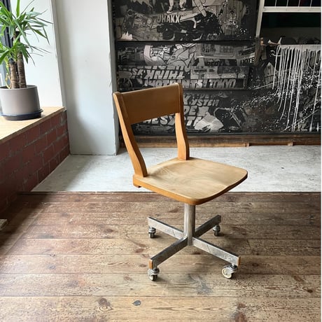JAPAN USED WOODEN DESK CARRY CHAIR