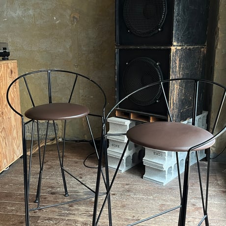 VINTAGE METAL FRAME BAR STOOL