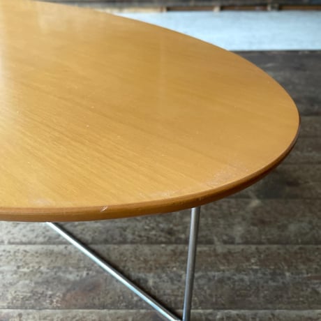 USED WOODEN TOP BOARD IRON LEG LOW TABLE