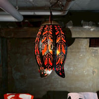 USED ALUMINUM SHADE PENDANT LAMP