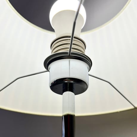 JAPAN USED FABRIC SHADE CHROME TABLE LAMP