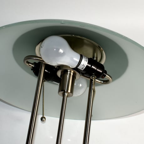USED IRON & GLASS TABLE LAMP